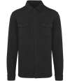 NS521 Native Spirit Faded Brushed Fleece Overshirt Washed Black colour image